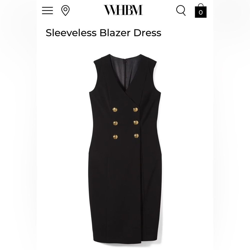 White House Black Market Sleeveless Blazer Dress Size 14